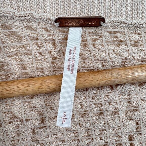 Free People Rosehip Cardi Long Sleeve Crop Top, Sz Small, Neutral Beige Lover - Picture 10 of 12